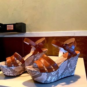 Casadei leather wedge sandals